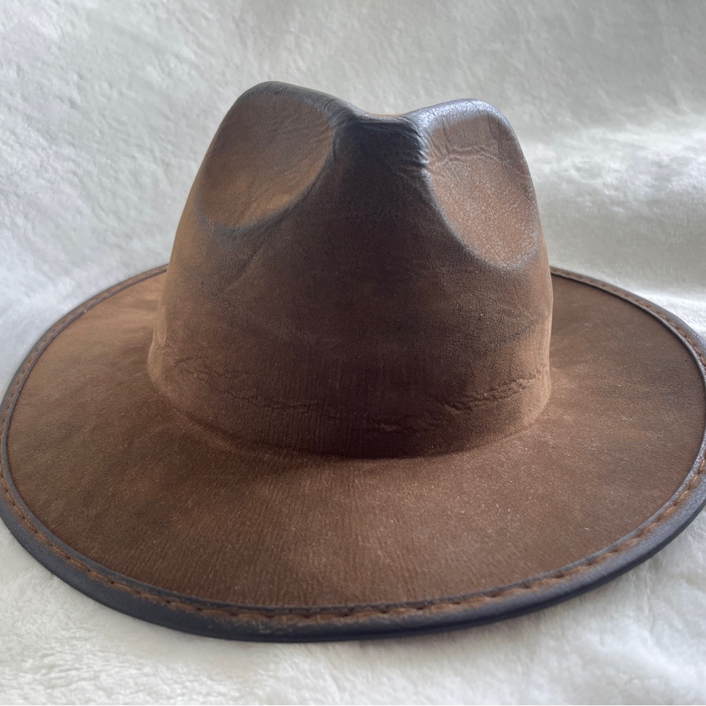 Vintage Brown Leather Cowboy Hat Unisex